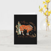 ジディーアップジングルホースあなたの足サボテン牛を拾う カード (黄色い花)