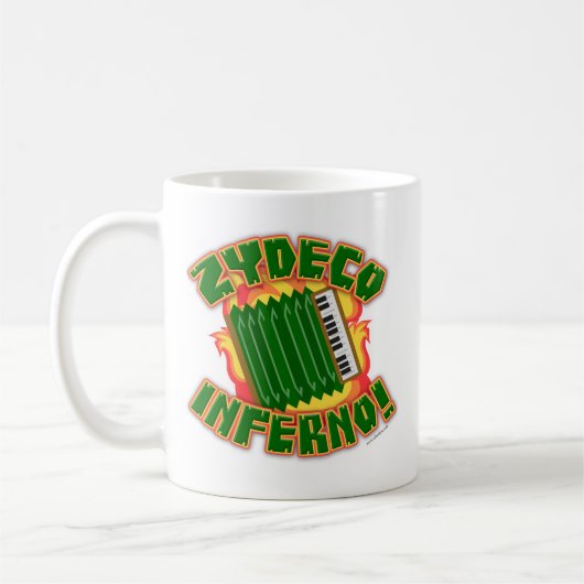 ジデコインフェルノおもしろい音楽ジャンルカートゥーンデザイン コーヒーマグカップ (左)