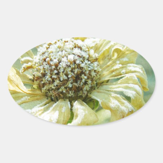 ジナ霜の降りたー 楕円形シール (正面)