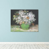 ジニアスとその他の花をボウルに キャンバスプリント (インサイチュ (ウッドフロア))