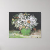 ジニアスとその他の花をボウルに キャンバスプリント (正面)