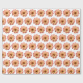 ジニアスフローラフラワー自然撮影パターン ラッピングペーパー (フラット)