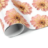 ジニアスフローラフラワー自然撮影パターン ラッピングペーパー (ロールコーナー)