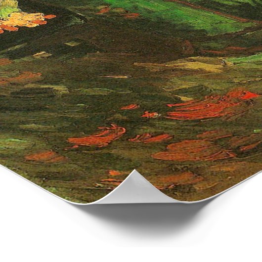 ジニアス&ジェラニウムスヴァンゴッホファインアート付き花瓶 ポスター (角)