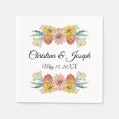 ジニア アート ドローイング - オーダーメイド テキスト ワreath スタンダードカクテルナプキン (正面)