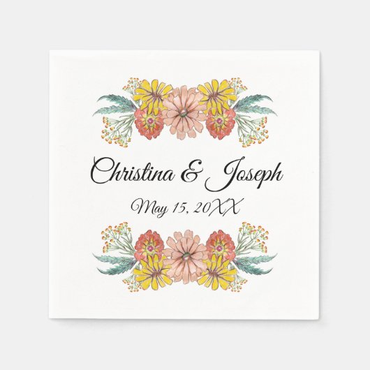 ジニア アート ドローイング - オーダーメイド テキスト ワreath スタンダードカクテルナプキン (正面)