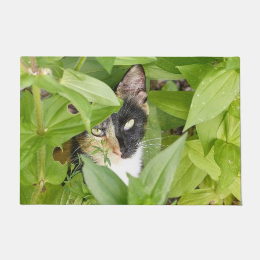 ジニーアのカリコ猫 ドアマット (正面)