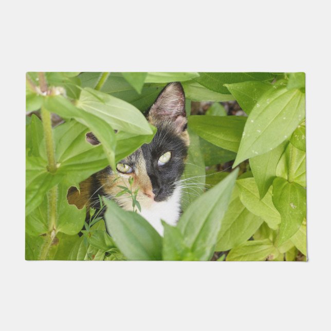 ジニーアのカリコ猫 ドアマット (正面)