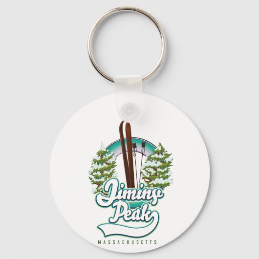 ジニーピークのマサチューセッツ州スキーロゴ キーホルダー (正面)
