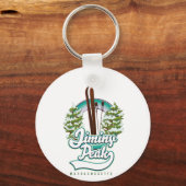 ジニーピークのマサチューセッツ州スキーロゴ キーホルダー (正面)