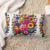 ジニ鮮やかアスとコスモスフローラデザイン ランバークッション (ブランケット)