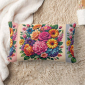 ジニ鮮やかアスとコスモスフローラデザイン ランバークッション (ブランケット)