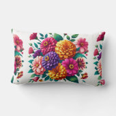 ジニ鮮やかアスとコスモスフローラデザイン ランバークッション (裏面)