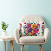 ジニ鮮やかアスとコスモスフローラデザイン ランバークッション (椅子)