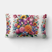 ジニ鮮やかアスとコスモスフローラデザイン ランバークッション (裏面)
