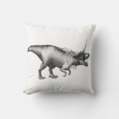 ジノコーンシルバー |ファンタジーユニコーン角化した恐竜 クッション (正面)