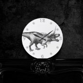 ジノコーンシルバー |ファンタジーユニコーン角化した恐竜 ラウンド壁時計