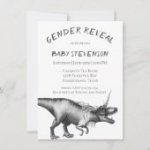 ジノコーンシルバー |モノクロニュートラル性別の表示 招待状 (正面)