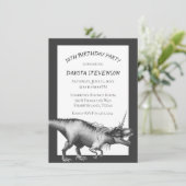 ジノコーンシルバー |ユニコーン恐竜の誕生日パーティー 招待状 (スタンド正面)