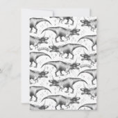 ジノコーンシルバー |ユニコーン恐竜の誕生日パーティー 招待状 (裏面)
