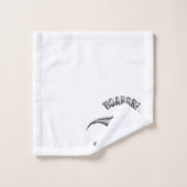 ジノコーンロール |シルバーモノクロミニマルワードアート バスタオルセット (ウォッシュタオル)