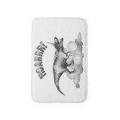 ジノコーンロール |シルバーモノクロミニマルワードアート バスマット (正面縦)