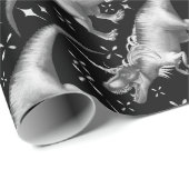 ジノコーン銀模様 |ファンタジーの白黒 ラッピングペーパー (ロールコーナー)