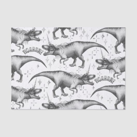 ジノコーン銀模様 |ファンタジーの白黒 薄葉紙 (正面)