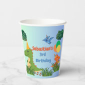 ジノマイト！恐竜パーソナライズされた誕生日 紙コップ (裏面)