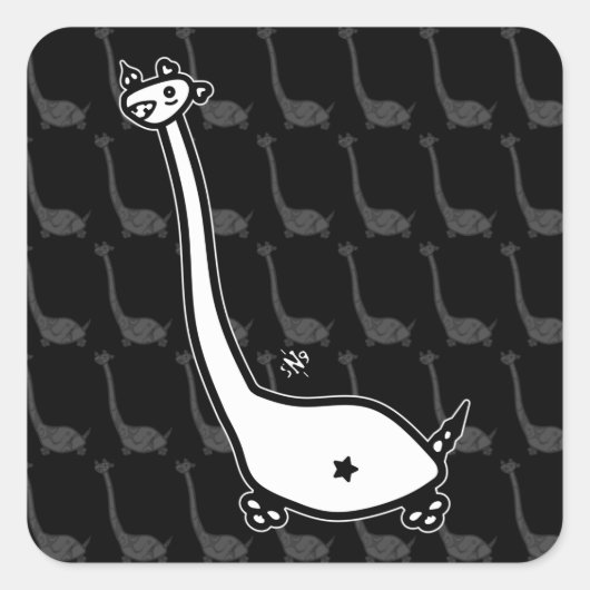 ジノ・ジョーカラフルは生き物のような恐竜の角を描いた5 スクエアシール (正面)