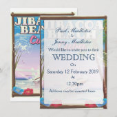 ジバコアビーチキューバ旅行ポスター 招待状 (正面/裏面)