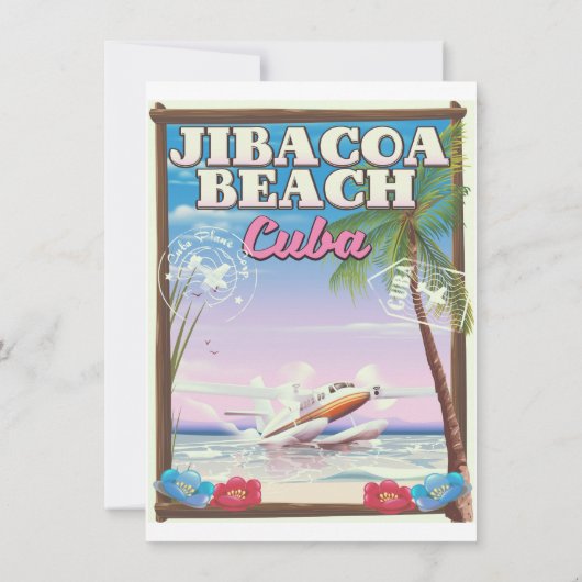 ジバコアビーチ キューバ 旅行ポスター 招待状 (裏面)