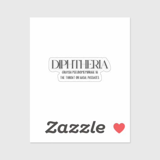 ジフテリア:グラフィック表現 シール (シート)