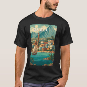 ジブチのイラスト 旅行アート ヴィンテージ Tシャツ