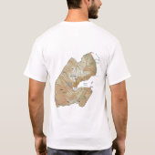 ジブチの旗+地図+テキストTシャツ Tシャツ (裏面)