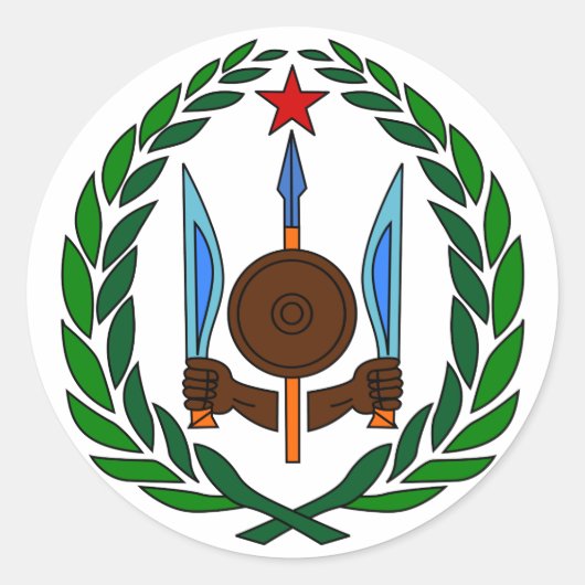 ジブチ公式コートアームズの紋章 ラウンドシール (正面)