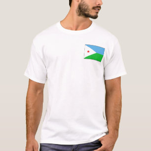 ジブチ国旗と地図Tシャツ Tシャツ