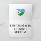 ジブチ国旗の愛国的誕生日 カード (内部)