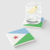 ジブチ国旗(アフリカ国家) ストーンコースター (横)