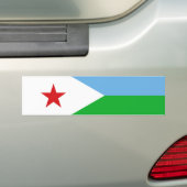 ジブチ国旗(アフリカ国家) バンパーステッカー (車上)