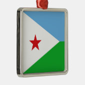 ジブチ国旗（アフリカ国家） メタルオーナメント (右)