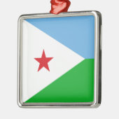 ジブチ国旗（アフリカ国家） メタルオーナメント (左)