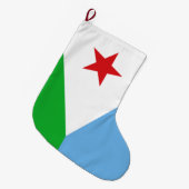 ジブチ国旗（アフリカ国家） ラージクリスマスストッキング (正面 (吊り時))