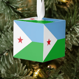 ジブチ国旗 キューブオーナメント