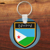 ジブチ国旗 キーホルダー (正面)