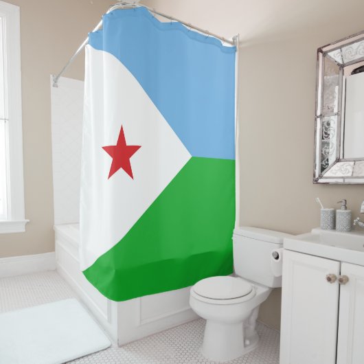 ジブチ国旗 シャワーカーテン (インサイチュ)