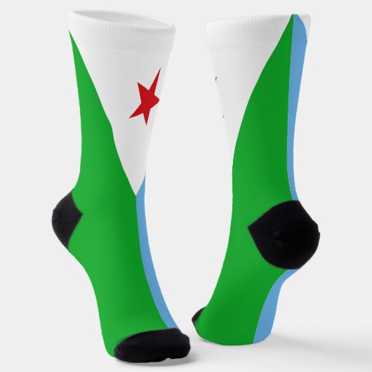 ジブチ国旗 ソックス (傾斜あり)