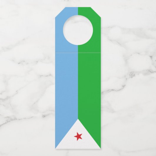 ジブチ国旗 ボトルネックタグ (正面)