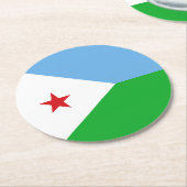 ジブチ国旗 ラウンドペーパーコースター (アングル)