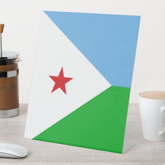 ジブチ国旗 台座サイン (インサイチュ)